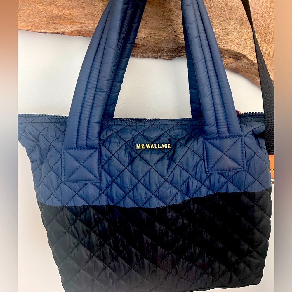 MZ Wallace Medium Sutton Blue and Black Handbag